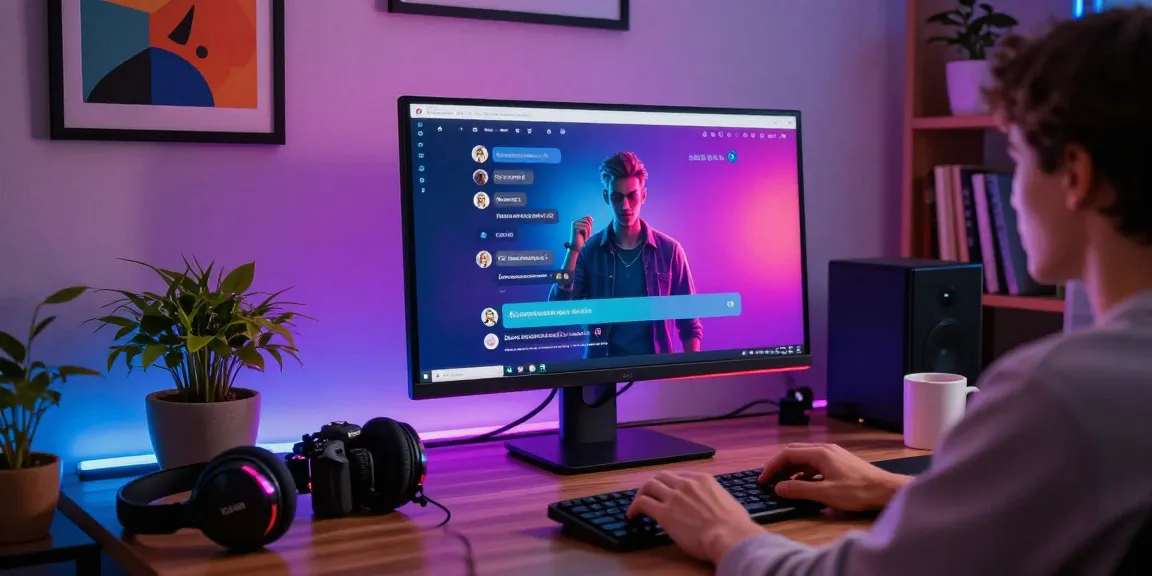 Interactive NSFW AI chat interface scene showcasing user engagement and vibrant character interaction.